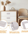 2 Pack Flush Ring Hidden Pull Handles For Cabinets And Drawers, Aluminum Alloy, Cashmere Grey Finish on dresser