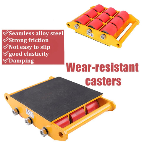 Solid Yoga Foam Roller For Crushing Muscle Soreness Deep Tissue Release Boosts Flexibility shown with robust wear-resistant red casters.