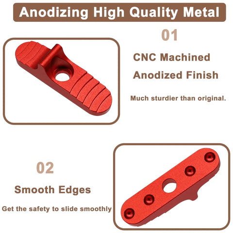 Enhanced Slide Safety Upgrade for Mossberg Shotguns 500 590 835 930 935 Shockwave hard anodized aluminum red finish detail