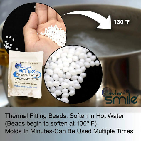 12 Pack Replacement Thermal Adhesive for Instant Smile Teeth Beads Easy Grip Dental Glue White Beads for Attaching Smile Replacements Brand New Set Today