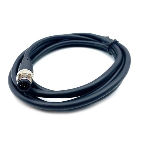 M12 12 Pin Male Connector Cable A Code Straight Molding Wire 2M AWG26 PVC Jacket Industrial Sensor Cable With Brass Gold Plated Contacts