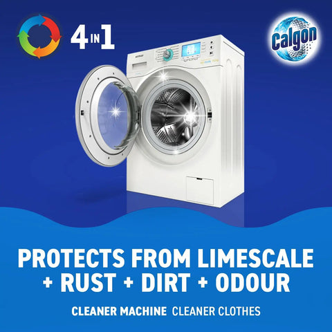 Straight Up Heavy Duty Washing Machine Cleaner And Water Softener Tablets That Melt Limescale showing a modern white washing machine with open door.