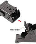 Workhorse Heavy Duty Foldable Support Brackets 8 Pack, Rust Proof Copper Steel Hinges, showing folded and pressed to fold detail.
