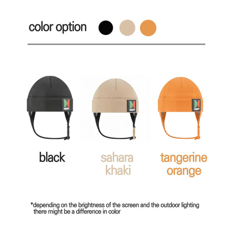 Thermal Neoprene Hood Cap for Freediving and Sea Swimming, color options black, sahara khaki, tangerine orange
