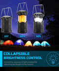 4 Pack Led Camping Lanterns And Collapsible Flameless Tea Lights Portable Battery Powered Camping Lights for night use
