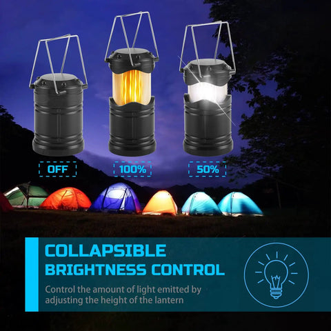 4 Pack Led Camping Lanterns And Collapsible Flameless Tea Lights Portable Battery Powered Camping Lights for night use