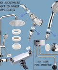ZDBB 70-piece silicone gasket kit with white VMQ washers for shower heads and plumbing fittings