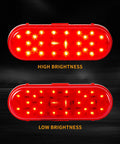 Six Inch Oval LED Brake Light And Marker For Trucks And Trailers 26 LEDs IP65 Waterproof with high and low brightness modes