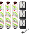 CrossWave Pet Pro Replacement Parts Kit For Cordless Vacuum Includes Pet Brush Rolls Multi Surface Brush Roll And Filters For CrossWave Pet Pro Models Must Have For Easy Pet Hair Cleanup displayed with brush rolls, filters, and cleaning tool.