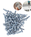 50 Pack 4.2x13mm Wood Screws Set with Phillips Head High Hardness Carbon Steel Self Tapping Fasteners for home repair