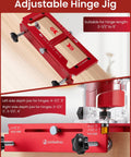Close-up of Built Tough Aluminum Door Hinge Jig For 2.5 To 5 Inch Hinges Adjustable Jamb Router Jig by JoblikeBrez installed.