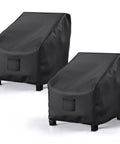 All Weather Waterproof Patio Chair Covers 2 Pack Heavy Duty 600D Oxford Cloth Outdoor Lawn Lounge Deep Seat Covers Black 38W X 31D X 29H