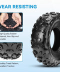 19x7-8 Tubeless Mini Bike Tire Replacement for Coleman CT200U BT200X CT200U-EX Go Kart ATV Quad with knobby tread pattern