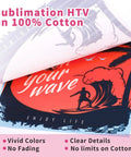 Matte White Sublimation HTV For Dark And Light Cotton Fabrics 12 Inch By 10 Feet Iron On Vinyl showing vivid colors on 100% cotton