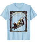 Badass Gothic Rabbet Plane Blueprint Woodworking T Shirt For Carpenters And Tool Collectors Vintage Typewriter Typography Fathers Day Shop Decor Real Deal Tee featuring a detailed blueprint graphic.