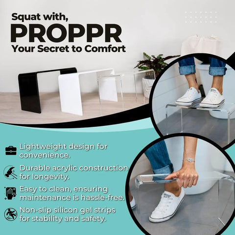 Clear Adult Squat Toilet Stool Elevates Your Feet For Healthy Bowel Elimination With A 35 Degree Angle Modern Discreet Design product