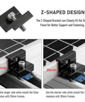 12 Pack Black Aluminum Solar Panel End Clamps For Standard Unistrut 30mm And 35mm Mounting Brackets with hardware shown