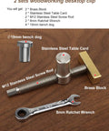 Slick Ace 3/4 Inch Bench Dog Clamps For Woodworking Crews With Rock Solid Stainless Steel Frame with 19mm bench dogs and brass block.