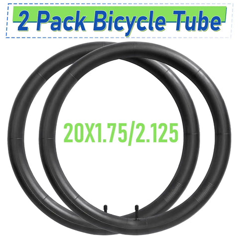 Two Pack 20 Inch Bike Tubes With 32mm Schrader Valve For 20x1.75 To 2.125 Inch Tires