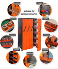 BT40 CAT40 CNC Tool Storage Cabinet With Vertical Drawers Heavy Duty Workhorse Steel Tool Holder Rack For Warehouses And Machining Centers ABS Tool Holders Absorb Shock Blue, orange steel cabinet for CNC toolholders and drawers