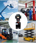 Essential 220V Hydraulic Power Unit Pump With 6 Quart Reservoir For Heavy Duty Car Lifts Dump Trailers And Auto Shop Equipment, shown in workshop.