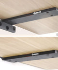 Heavy Duty Built Tough Floating Shelf Brackets 6mm Thick Steel L Brackets For Wall Mounted Shelves Hidden Hardware With Screws 2 Pack Black 150mm Long Durable Coating Smooth Edges Easy Install under shelf mounted