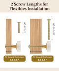 2 screw lengths for installation of Set Of 6 Real Deal White Marble Cabinet Knobs With Top Shelf Brass Drawer Pulls.