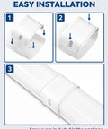 Installation steps for 4 Inch Width Line Set Cover Kit for Mini Split AC with Screws, Upgraded PP Decorative Line Set Cover, weatherproof