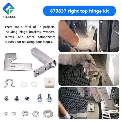 Right Side Top Door Hinge Cartridge Kit For QA Series Refrigerators And Freezers TSSU TUC TWT Models Replacement Part