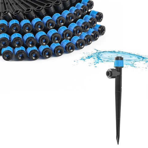 30-Piece Quick Connect Drip Emitter Set With Fan-Shaped Design, Adjustable Push-To-Connect 360 Degree Emitters for Garden Irrigation