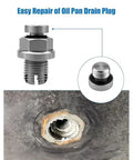 No Drill Oil Drain Plug Repair Kit M12x1.25 For Japanese Cars With Stainless Steel Bolt And Gasket Self Tapping Thread Fix For Stripped Holes, oil pan threads