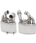Beefy Exhaust Valved Mufflers For Porsche 911 996 Carrera 1998 2004 With Remote Valve Control Rear Silencers, side view