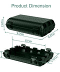 Heavy Duty Outdoor Waterproof Electrical Box Two Pack Tough As Nails dimensions showing 9.05 x 6.61 x 2.67 inches design.