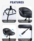 Features of Garage Shop Stool With Backrest Height Adjustable Pneumatic Bar Stool 25 to 31 Inches Swivel Counter Height Seating