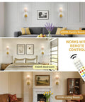 Set Of Two Battery Powered Wall Sconces Featuring Rechargeable E26 Led Bulbs Sleek Modern Frame No Wire Hassle Straight Forward Install To Amp Up Your Hallway Game Changing Lighting Upgrade in family, bedroom, and living room settings.