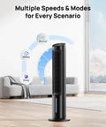 Portable AC Tower Fan For Home Or Office, 40-Inch Evaporative Cooler with speed modes in living room