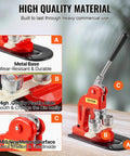High-quality 32mm press of Button Maker Kit For Diy Projects with metal base, plastic slide, and ergonomic handle visible.