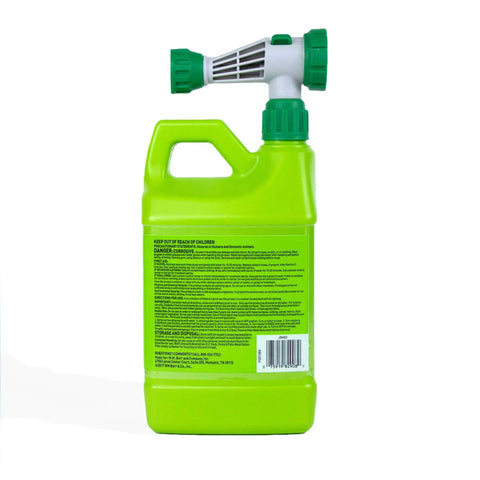 Back view of EZ Deck Fence And Patio Wash 64 Oz Mold And Mildew Killer With Hose End Sprayer for outdoor cleaning