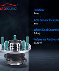 Rear Wheel Bearing And Hub Assembly 5 Lug With ABS Replacement For Mazda 3 2004 2013 Mazda 3 Sport 2009 2013 And Mazda 5 2006 2017