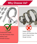 Do It Yourself Adjustable Stainless Steel Hose Clamp Kit With 9.8 Ft Worm Gear Band And 6 Heavy Duty Fasteners comparison chart