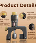 Two Piece Magnetic Planer Blade Setting Jig Gauge Set For Woodworking Tools with dual screw sets and precision graduations