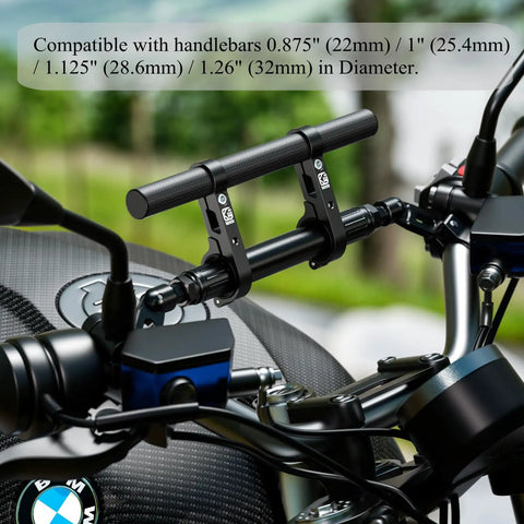 Carbon Fiber Handlebar Extender 9.45 Inch Long Cross Bar 22mm Diameter For Bike Motorcycle Setup with dual clamp mount