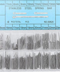 360 Pcs Watch Band Link Cotter Pin Kit With Box 6mm To 23mm Stainless Steel Pins neatly organized in a clear storage box.