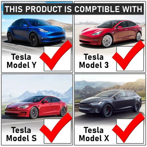 No Stress On The Fly J1772 To Tesla Charging Adapter For Quick Level 1 And Level 2 Electric Household Plug In Compatible With Model 3 Y S And X displaying vehicle compatibility.