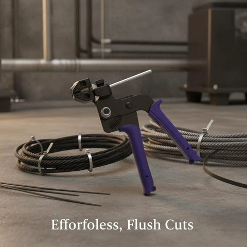 Cable Tie Tool For Quick Tensioning And Cutting With Carbon Steel Pliers, 13 Inch for industrial wire harnesses on floor