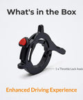 Motorcycle Cruise Control Assist With Quick Release Button Anti Slip Throttle Lock for hassle free long haul rides, black throttle lock device.