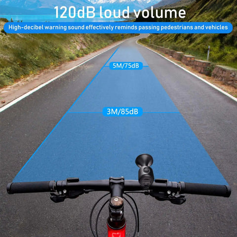 Loud As Heck 120dB Electric Bike Horn For Mountain Road Bikes And Scooters IPX4 Waterproof Bicycle Bell With 300mAh Battery Safe Audible Alert For Adults And Kids Traffic Safety Gear