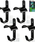 Four Pack Horse Bridle Rack Hooks, Heavy Duty Metal Wall Mount Bridle Holder Bracket With Screws in matte black finish
