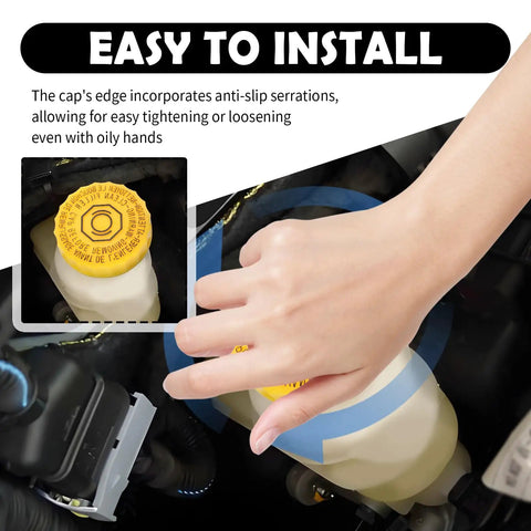 Installing Brake Fluid Cap Replacement For Chrysler, Dodge And Jeep, Leak-Proof Master Cylinder Cap With Non-Slip Edge