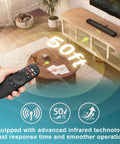 Universal TV Remote For All SmartCast TVs Works With V Series M Series D Series P Series PX Series E Series And More Replacement Remote Control in a living room showing 50 ft range.